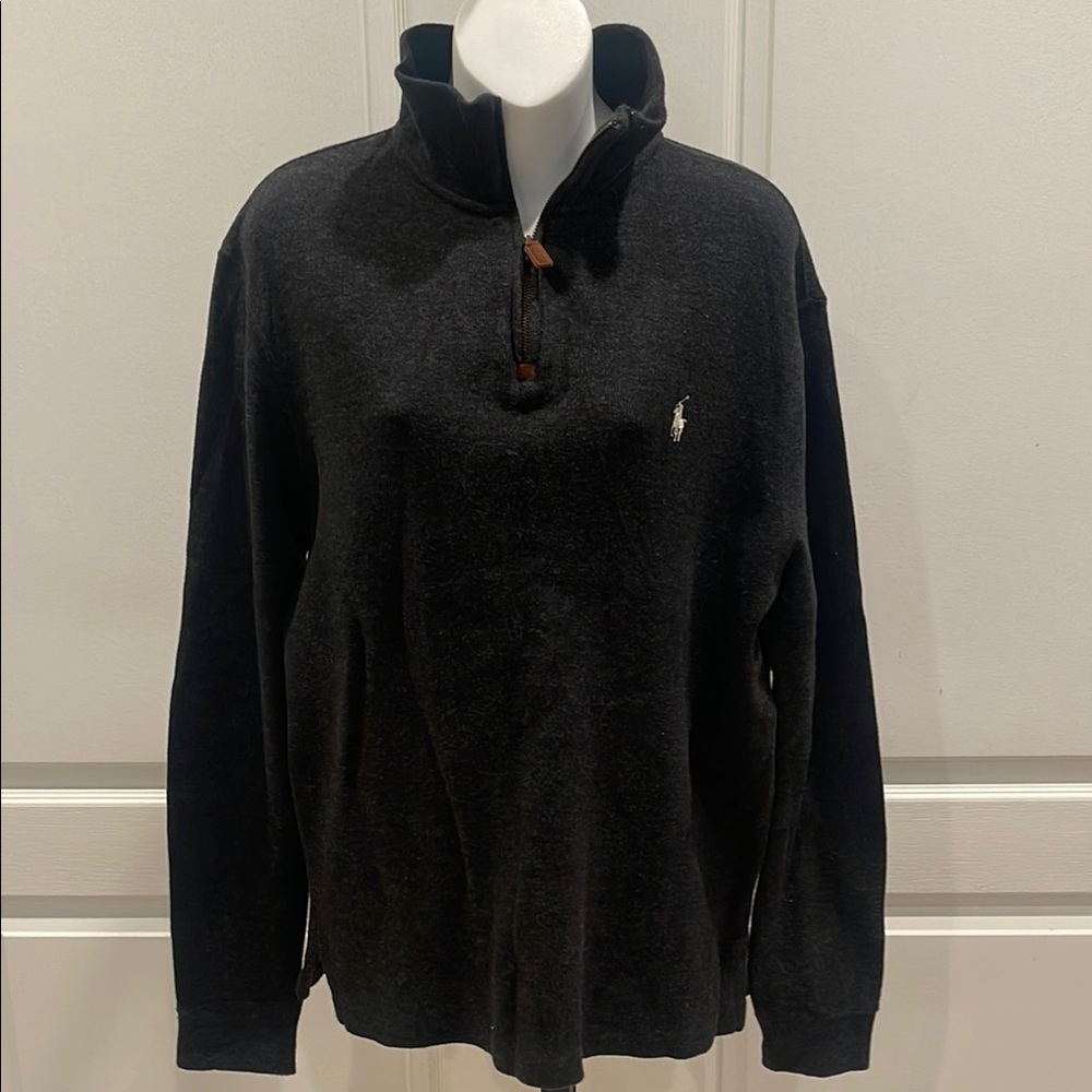 Ralph Lauren Polo dark heather grayHalf-Zip Pullover with Logo